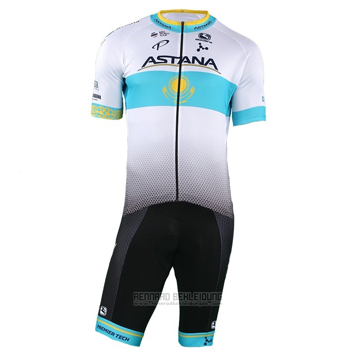 2018 Fahrradbekleidung Astana Wei Blau Trikot Kurzarm und Tragerhose - zum Schließen ins Bild klicken